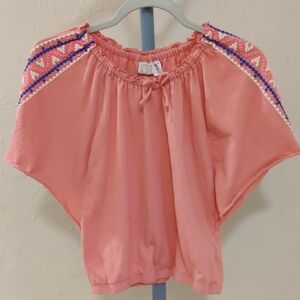 Canyon River Blues Boho Festival Girls Top Pink Elastic Bottom Soft Size L (14)